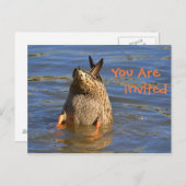 Dunking Duck Invitation Uitnodiging Briefkaart (Voorkant / Achterkant)