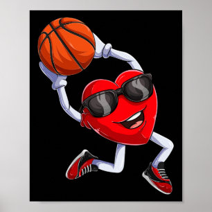 Dunking Heart Basketbal Poster