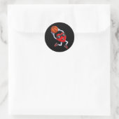 Dunking Heart Basketbal Ronde Sticker (Tas)
