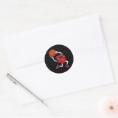 Dunking Heart Basketbal Ronde Sticker (Envelop)