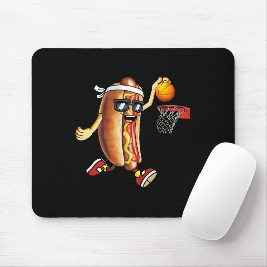 Dunking Hotdog In Brood Roll Spelen Basketbal SP Muismat (Met muis)