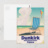 Dunkirk Beach reisposter Briefkaart (Voorkant / Achterkant)
