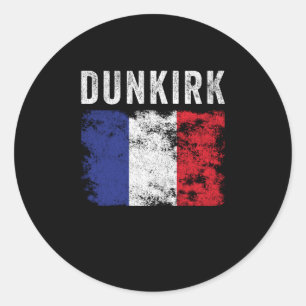 Dunkirk France Flag French Souvenir Ronde Sticker