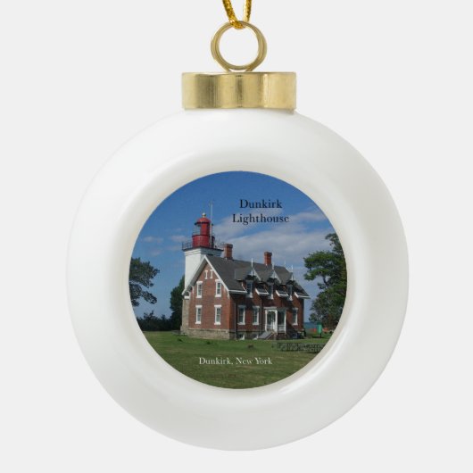 Dunkirk Lighthouse ball of snowflake ornament (Voorkant)