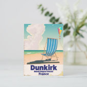 Dunkirk Strand reisposter Briefkaart (Staand voorkant)