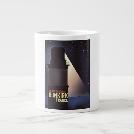 Dunkirk Vuurtoren reisposter. Grote Koffiekop (Voorkant)