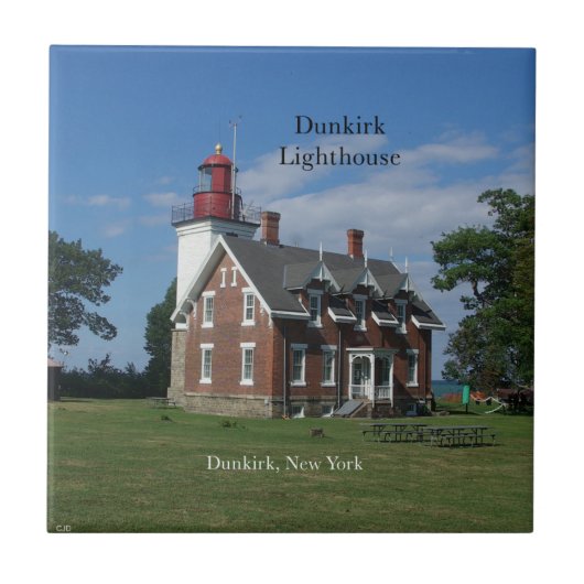 Dunkirk vuurtoren tegel tegeltje (Voorkant)