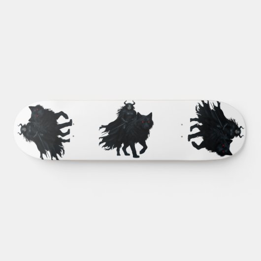 Dunkle Kriegerin auf Höllenwolf Persoonlijk Skateboard (Horizontaal)