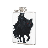 Dunkle Kriegerin auf Schattenwolf – Mystisches Fan Heupfles (Links)