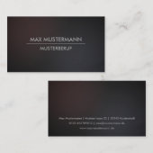 Dunkle minimalistische moderne Visitenkarten Visitekaartje (Voorkant / Achterkant)