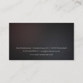 Dunkle minimalistische moderne Visitenkarten Visitekaartje (Achterkant)