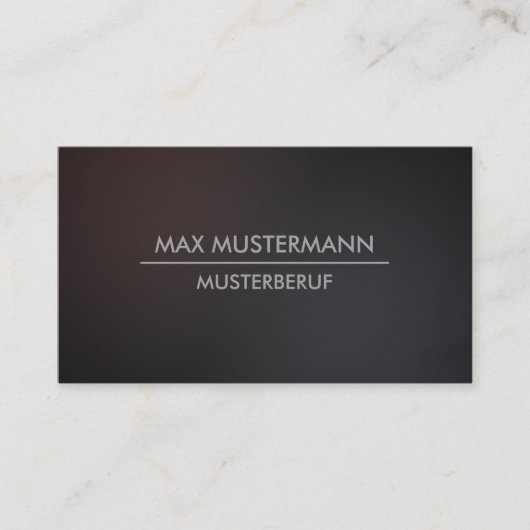 Dunkle minimalistische moderne Visitenkarten Visitekaartje (Voorkant)
