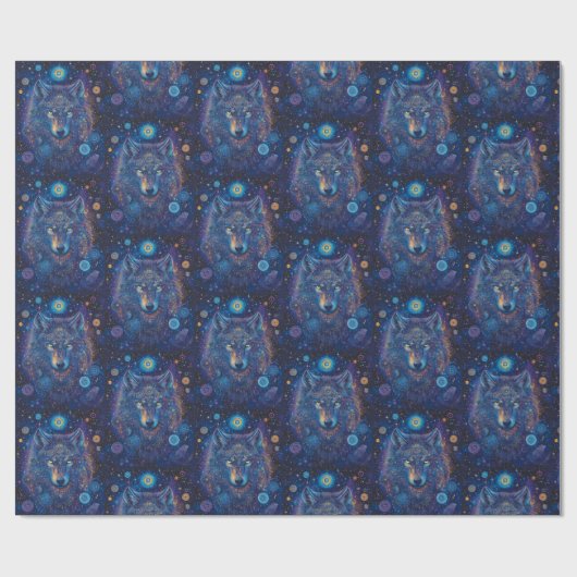 Dunkler Wolf mit verzauberndem Blick Cadeaupapier (Vlak)