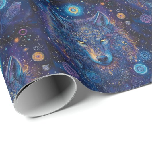 Dunkler Wolf mit verzauberndem Blick Cadeaupapier (Rol Hoek)