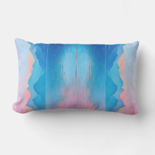 "Dunlach" Breed Roze en Blauw Landschap Zeegezicht Kussen