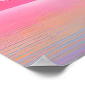 "Dunlach" Breed roze en blauw landschap Zeegezicht Poster (Hoek)