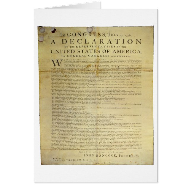 Dunlap Broadside Declaration of Independence 1774 (Voorkant)