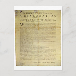 Dunlap Broadside Declaration of Independence 1774 Briefkaart