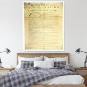 Dunlap Broadside Declaration of Independence 1774 Canvas Afdruk (Insitu (Slaapkamer))