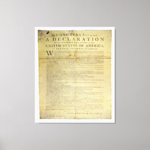 Dunlap Broadside Declaration of Independence 1774 Canvas Afdruk