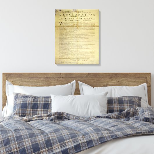 Dunlap Broadside Declaration of Independence 1774 Canvas Afdruk (Insitu (Slaapkamer))