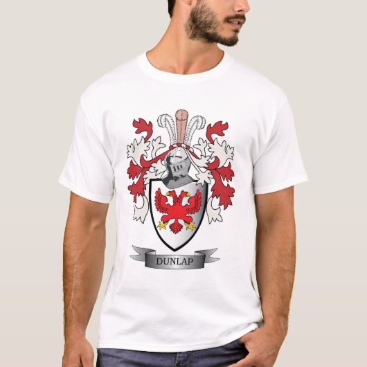 Dunlap Family Crest Coat of Arms T-shirt (Voorkant)