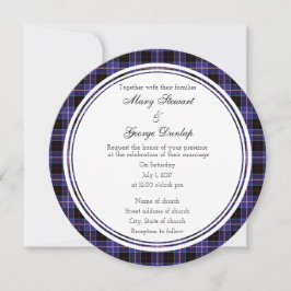 Dunlap Scottish Wedding Round Invitation Kaart