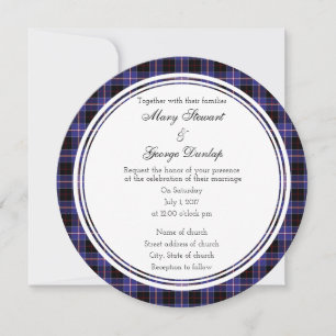 Dunlap Scottish Wedding Round Invitation Kaart