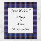 Dunlap Scottish Wedding Wine Label Wijn Etiket (Enkel label)