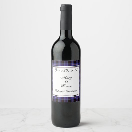 Dunlap Scottish Wedding Wine Label Wijn Etiket (Voorkant)
