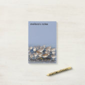 Dunlins Sanderlings Sandpipers bij Beach Post-it® Notes (Op bureau)