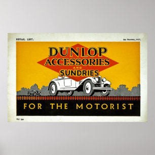 Dunlop-Accessoires en soennieten voor de Motorist Poster