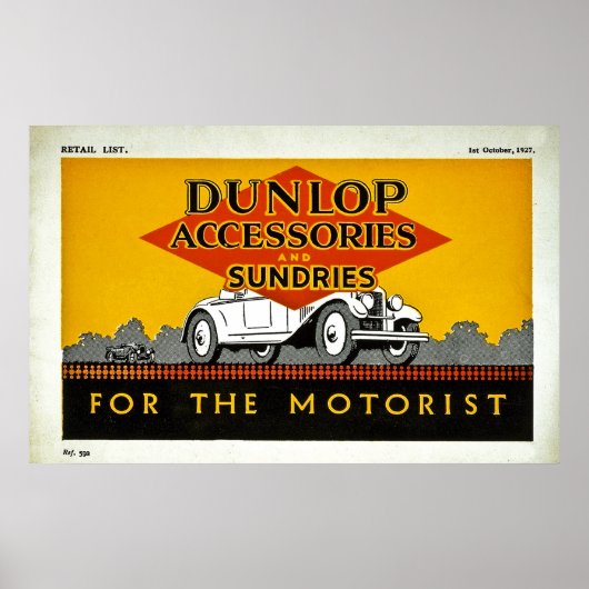 Dunlop-Accessoires en soennieten voor de Motorist Poster (Voorkant)