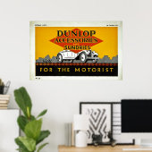 Dunlop-Accessoires en soennieten voor de Motorist Poster (Thuiskantoor)