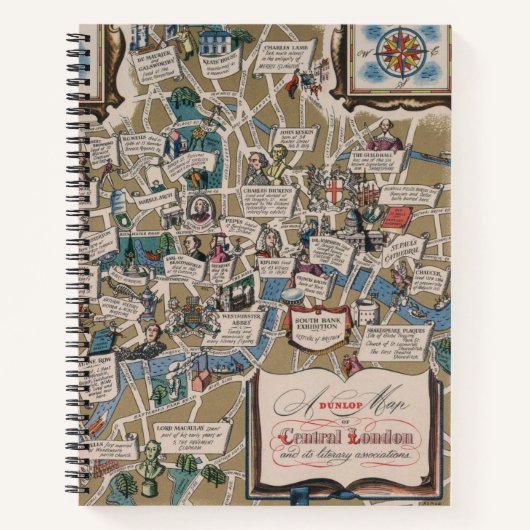 Dunlop map - Literary Landmarks of Central London Notitieboek (Voorkant)