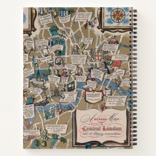 Dunlop map - Literary Landmarks of Central London Notitieboek (Achterkant)