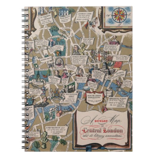 Dunlop map - Literary Landmarks of Central London Notitieboek (Voorkant)
