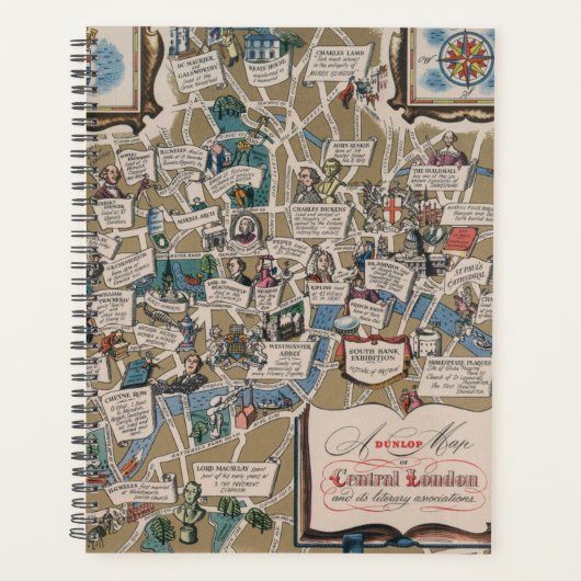 Dunlop map - Literary Landmarks of Central London Planner (Voorkant)