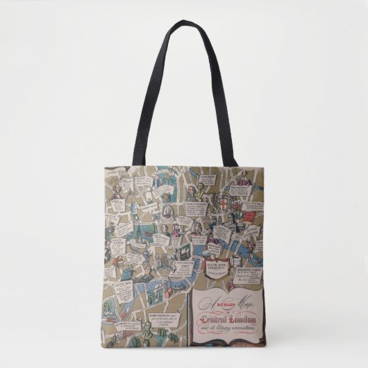 Dunlop map - Literary Landmarks of Central London Tote Bag (Voorkant)