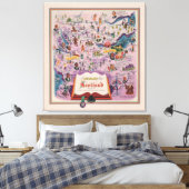 Dunlop Map of Central Scotland Canvas Afdruk (Insitu (Slaapkamer))