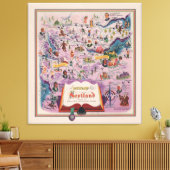 Dunlop Map of Central Scotland Canvas Afdruk (Insitu (Woonkamer))