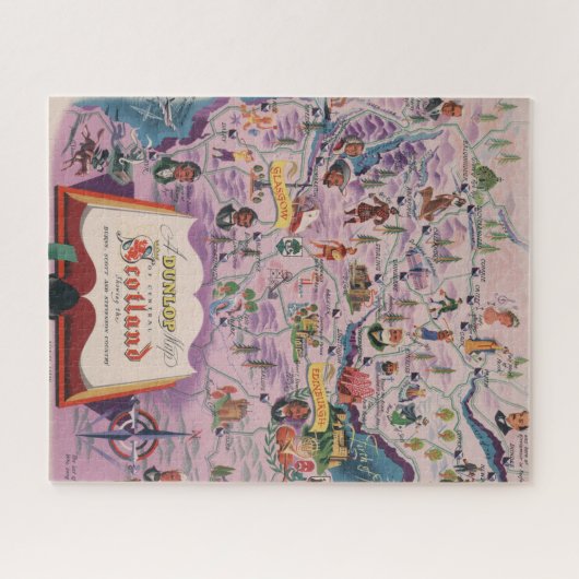 Dunlop Map of Central Scotland Legpuzzel (Horizontaal)