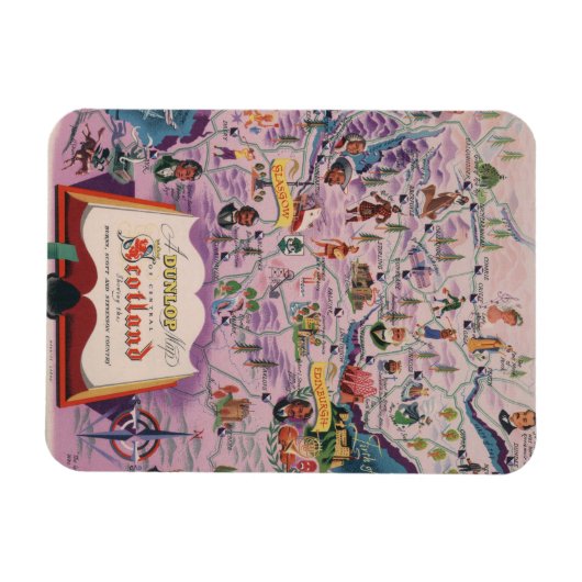 Dunlop Map of Central Scotland Magneet (Horizontaal)