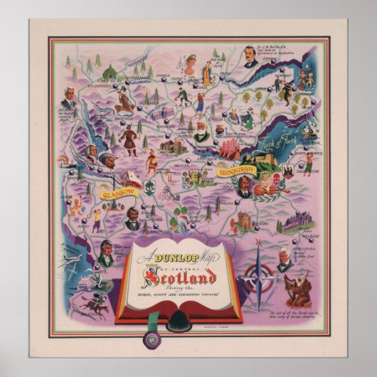 Dunlop Map of Central Scotland Poster (Voorkant)