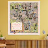 Dunlop Map of Lake District, Engeland Canvas Afdruk (Insitu (Woonkamer))