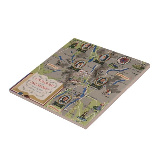 Dunlop Map of Lake District, Engeland Tegeltje (Zijkant)