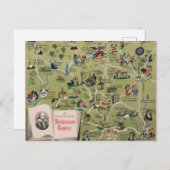 Dunlop Map of Shakespeare Country, Engeland Briefkaart (Voorkant / Achterkant)