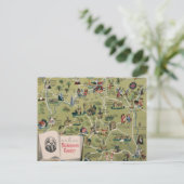 Dunlop Map of Shakespeare Country, Engeland Briefkaart (Staand voorkant)