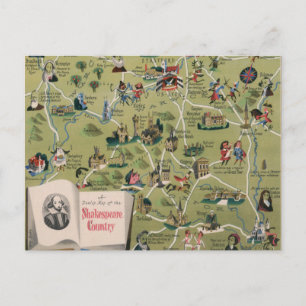 Dunlop Map of Shakespeare Country, Engeland Briefkaart