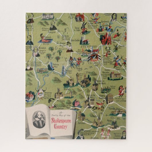 Dunlop Map of Shakespeare Country, Engeland Legpuzzel (Verticaal)